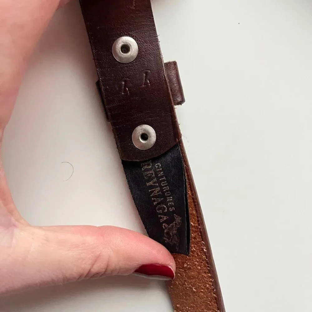 VTG Cinturones Reynaga Mexico Hand Tooled Leather Belt 44